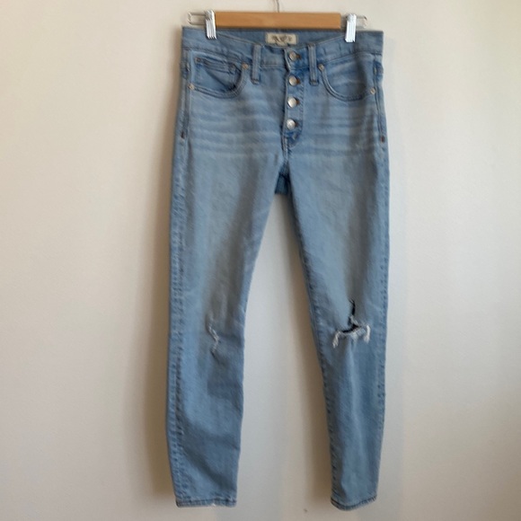 Madewell Denim - Gently Used Madewell Busted Knees 9inch High Rise Skinny Jeans size 27